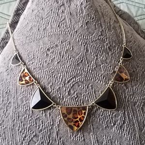 Cheetah print and black necklace